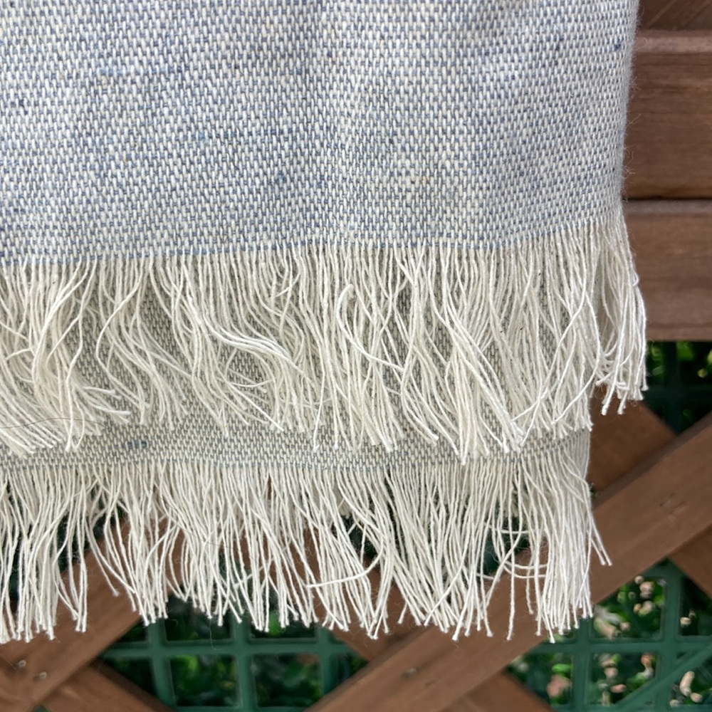 🐬Be Kind x Tribe Alive Gray Striped Fringe Scarf - Picture 5 of 5